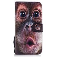For Samsung Galaxy S8 Plus S8 Case Cover Monkey Pattern Painted Card Stent PU Material Phone Case S7 Edge S7 S6 S5