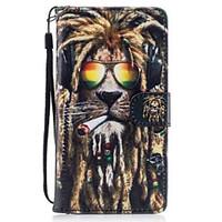 For Samsung Galaxy J3 J5 (2017) Case Cover Lion Pattern Painted Card Stent PU Material Phone Case J5 (2016) J3 J5