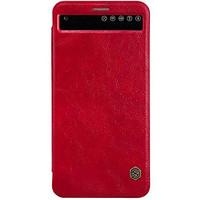 For LG V20 Card Holder / with Windows / Auto Sleep/Wake Case Full Body Case Solid Color Hard Genuine Leather