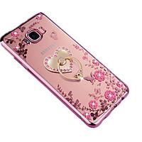 For Samsung S8 Plus S8 Rhinestone Ring Holder Translucent DIY Case Back Cover Case Flower Soft TPU