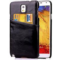 For Samsung Galaxy Note Card Holder Case Back Cover Case Solid Color PU Leather Samsung Note 5 / Note 4 / Note 3