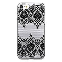 For Ultra Thin Transparent Pattern Back Cover Case Black Lace Printing Soft TPU for iPhone 7 Plus 7 6s Plus 6 Plus 6s 6 SE 5s 5