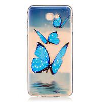 For Samsung Galaxy J7 Prime J5 Prime J710 J510 J5 J310 J3 TPU Material Blue Butterfly Pattern Painting Phone Case