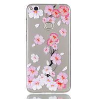 For Huawei P8 Lite (2017) P9 Lite Phone Case TPU Material Peach Blossom Pattern Relief Phone Case P8 Lite