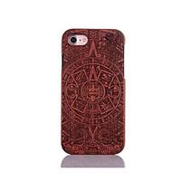 For Shockproof Embossed Pattern Case Back Cover Case God Totem Pattern Hard Pear Solid Wood for Apple iPhone 7 7 Plus 6s 6 Plus SE 5s 5