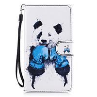 For Huawei P8 Lite (2017) P9 Lite Case Cover Panda Pattern Painted Card Stent PU Material Phone Case Mate 9 Honor 5C Honor 8 Honor 7