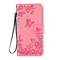 For Samsung Galaxy S7 Edge S7 PU Leather Material Butterfly Flower Pattern Point Drill Phone Case S6 Edge S6 S5