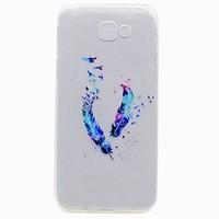 For Samsung A3 A5 2017 Transparent Pattern Case Back Cover Case Feathers Soft TPU A3 A5 A7 2016 2017