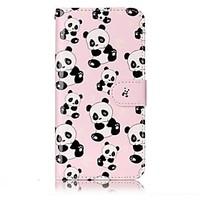 For LG G6 Case Cover Panda Pattern Shine Relief PU Material Card Stent Wallet Phone Case
