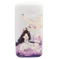 For Samsung Galaxy A3 A5 (2017) Case Cover Beauty And Swan Pattern Painted Point Drill Scrub TPU Material Luminous Phone Case