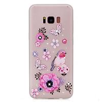 For Samsung Galaxy S8 Plus S8 Butterfly Pattern TPU Material Rhinestone Glow in the Dark Soft Phone Case for S7 Edge S7