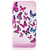 For Samsung Galaxy Case Wallet / Card Holder / with Stand / Flip Case Full Body Case Butterfly PU Leather SamsungJ5 (2016) / J5 / Grand