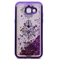 For Samsung Galaxy A3(2017) A5(2017) Case Cover Plating Flowing Liquid Pattern Back Cover Case Flower Glitter Shine Soft TPU