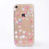 For Case Cover IMD Transparent Back Cover Case Geometric Pattern Stars Soft TPU for iPhone 7 Plus 7 6s Plus 6 SE 5S 5