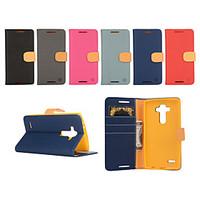 For LG Case Card Holder / Wallet / with Stand / Flip Case Full Body Case Solid Color Hard PU Leather LG