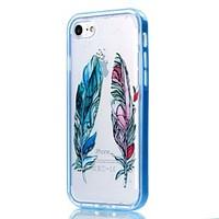 For iPhone 7 Case / iPhone 6 Case / iPhone 5 Case Transparent / Pattern Case Back Cover Case Feathers Soft TPU AppleiPhone 7 Plus /