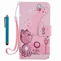For Case Cover Card Holder Wallet with Stand Flip Pattern Full Body Case With Stylus Cat Hard PU Leather for Apple iPhone 7 Plus 7 6s Plus 6s 5s se