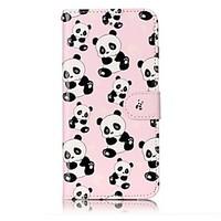 For iPhone 7 Plus 7 Panda Pattern Varnishing Process Embossed PU Leather Material Phone Case 6S Plus 6S 6 5S SE 5