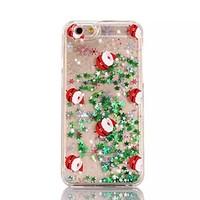 For iPhone 7 Case / iPhone 6 Case / iPhone 5 Case Flowing Liquid / Translucent / Pattern Case Back Cover Case Christmas Hard PC Apple