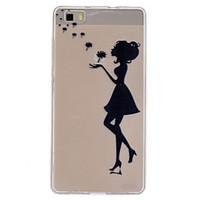For Huawei Case / P8 Lite Transparent Case Back Cover Case Sexy Lady Soft TPU Huawei Huawei P8 Lite