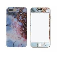 For IMD Case Back Cover Case Blue and Purple Marble Soft TPU with Marble Tempered Glass Film Apple iPhone 7 7 Plus 6s 6 Plus