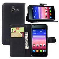 For Huawei Case Wallet / Card Holder / with Stand / Flip Case Full Body Case Solid Color Hard PU Leather Huawei Huawei Y550