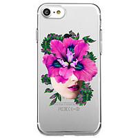 For iPhone 7 Plus 7 Case Cover Transparent Pattern Back Cover Case Sexy Lady Flower Soft TPU for iPhone 6s Plus 6s 6 Plus 6 5s 5 SE