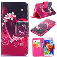 For Samsung Galaxy Case Wallet / Card Holder / with Stand / Flip Case Full Body Case Heart PU Leather SamsungS5 Mini / S5 / S4 Mini / S4