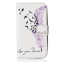 For Samsung Galaxy Case Wallet / Card Holder / with Stand / Flip Case Full Body Case Feathers PU Leather SamsungJ5 (2016) / J5 / Grand