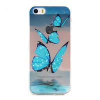 For iPhone 5 Case Ultra-thin / Transparent / Pattern Case Back Cover Case Butterfly Soft TPU for iPhone SE/5s/5
