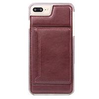 For Card Holder / with Stand Case Back Cover Case Solid Color Hard PU Leather AppleiPhone 7 Plus / iPhone 7 / iPhone 6s Plus/6 Plus /