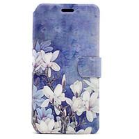 For Huawei P8 Lite (2017) P10 Case Cover White Flowers Pattern HD Painted Voltage TPU Process PU Skin Phone Case