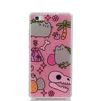 For Huawei P9Lite P9 P8Lite Double IMD Case Back Cover Case Cat And Bone Pattern Soft TPU