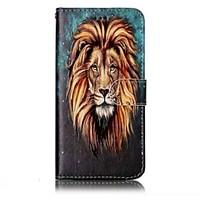 For LG G6 Case Cover Lion Pattern Shine Relief PU Material Card Stent Wallet Phone Case