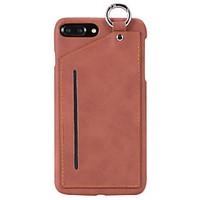 FOR iPhone 7 Plus 7 High End Solid Color PC and Genuine Leather Card Holder Hanging Ring Function Phone Case for 6 Plus 6S 6