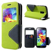 For Samsung Galaxy Case Card Holder / with Stand / with Windows / Flip Case Full Body Case Solid Color PU Leather SamsungS6 edge plus /