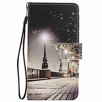 For LG K10 K7 NEXUS 5X Lss775 Xpower Case Cover City Scenery Painted Lanyard PU Phone Case