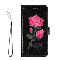 For Apple iPhone 7 Plus iPhone 6s 6 Plus iPhone SE 5s 5 Case Cover The Embroidery Glitter Shine PU Leather Cases