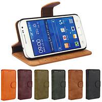For Samsung Galaxy Case Wallet / Card Holder / with Stand / Flip Case Full Body Case Solid Color PU Leather Samsung Core Prime