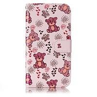 For Samsung Galaxy A3 A5 (2017) Case Cover Bear Pattern Shine Relief PU Material Card Stent Wallet Phone Case