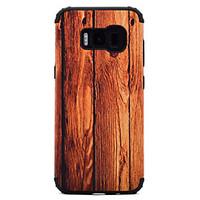 For Samsung Galaxy S8 Plus S8 Shockproof Wood Grain Pattern Magnetic Absorption Case Back Cover Case TPU And PC Phone Case S7 Edge S7