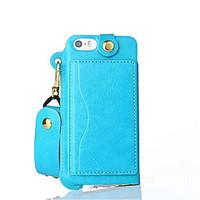 For iPhone 5 Case Card Holder / with Stand Case Pochette Case Solid Color Hard PU Leather iPhone SE/5s/5