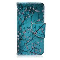 For iPhone 5 Case Wallet / Card Holder / with Stand / Flip / Pattern Case Full Body Case Flower Hard PU Leather iPhone SE/5s/5