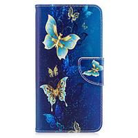 For iPhone 7Plus 7 Phone Case PU Leather Material Golden Butterfly Pattern Painted Phone Case 6s Plus 6Plus 6S 6 SE 5s 5