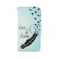For iPhone 5 Case Wallet / Card Holder / with Stand / Flip / Pattern Case Full Body Case Feathers Hard PU LeatheriPhone 7 Plus / iPhone 7