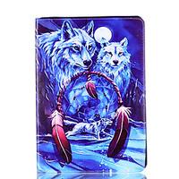 For Apple iPad Pro 9.7\'\' iPad 5 iPad 6 Case Cover Wolf Pattern Card Stent PU Material Flat Protection Shell