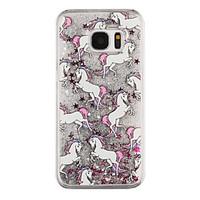 For Samsung Galaxy S8 Plus S8 Phone Case Pony Pattern Flowing Quicksand Liquid Glitter Plastic PC Materia S7 edge S7