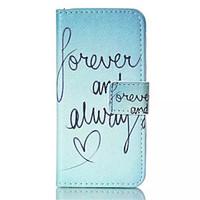 For iPhone 5 Case Wallet / Card Holder / with Stand / Flip Case Full Body Case Word / Phrase Hard PU Leather iPhone SE/5s/5