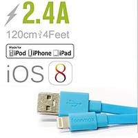 Fonemax MFi Certified 8 Pin USB Sync Data/Charging Flat Cable for iPhone 5/5S/6/6 Plus/iPad/iPod(Random Color , 120cm)