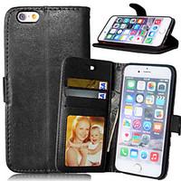 For iPhone 6 Case / iPhone 6 Plus Case Wallet / Card Holder / with Stand / Flip Case Full Body Case Solid Color Hard PU LeatheriPhone 6s